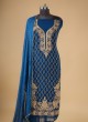 Chiffon Royal Blue Dress Material For Eid Occasion