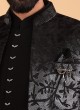 Jacket Style Black Indowestern In Imported Fabric