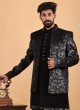 Jacket Style Black Indowestern In Imported Fabric