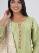 Light Green Art Silk Pant Style Salwar Kameez