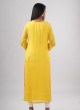 Designer Embroidered Kurti In Yellow Color
