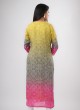 Bandhani Printed Straight Cut Kurti In Multi Color