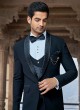 Imported 3 Piece Black Suit With Cutdana Work