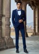 Blue Imported 3 Piece Suit with Cutdana Work