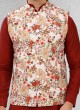 Floral Printed Nehru Jacket Set For Wedding