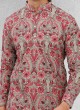 Fancy Printed Mens Kurta In Cotton Silk