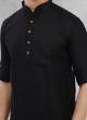 Short Kurta In Black For Men