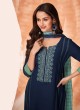 Shagufta Blue Cotton Pant Style Salwar Kameez