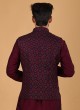 Wine Nehru Jacket Set