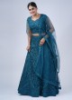 Attractive Rama Blue Sequins Embellished Lehenga Choli