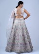 Light Peach Organza Lehenga Choli With Machine Embroidery