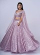 Lilac Lehenga Choli In Soft Net With Sequins Embroidery