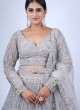 Grey Bridal Lehenga Choli In Net With Heavy Embroidered Work