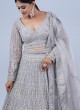 Grey Bridal Lehenga Choli In Net With Heavy Embroidered Work