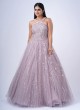Light Onion Pink Designer Embroidered Gown