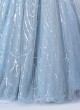Shimmering Sky Blue Designer Sequins Embellished Gown