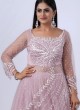 Attractive Light Pink Heavy Embroidered Wedding Gown