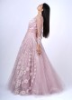 Attractive Light Pink Heavy Embroidered Wedding Gown