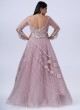 Attractive Light Pink Heavy Embroidered Wedding Gown