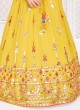 Yellow Colored Lehenga Set With Embroidery Work