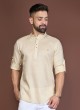 Beige Cotton Silk Kurta