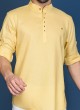 Light Yellow Cotton Silk Kurta