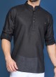 Readymade Black Cotton Silk Kurta