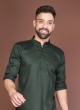 Dark Green Cotton Silk Kurta