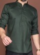 Dark Green Cotton Silk Kurta