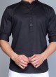 Black Color Cotton Silk Kurta