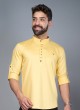 Light Yellow Cotton Silk Kurta