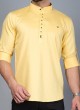 Light Yellow Cotton Silk Kurta