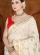 Festive Wear Off White Banarasi Silk Saree