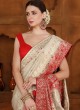 Off White Festive Wear Woven Banarasi Silk Saree