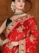 Red Designer Wedding Wear Banarasi Silk Saree