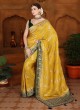 Golden Yellow Woven Banarasi Silk Saree With Embroidery