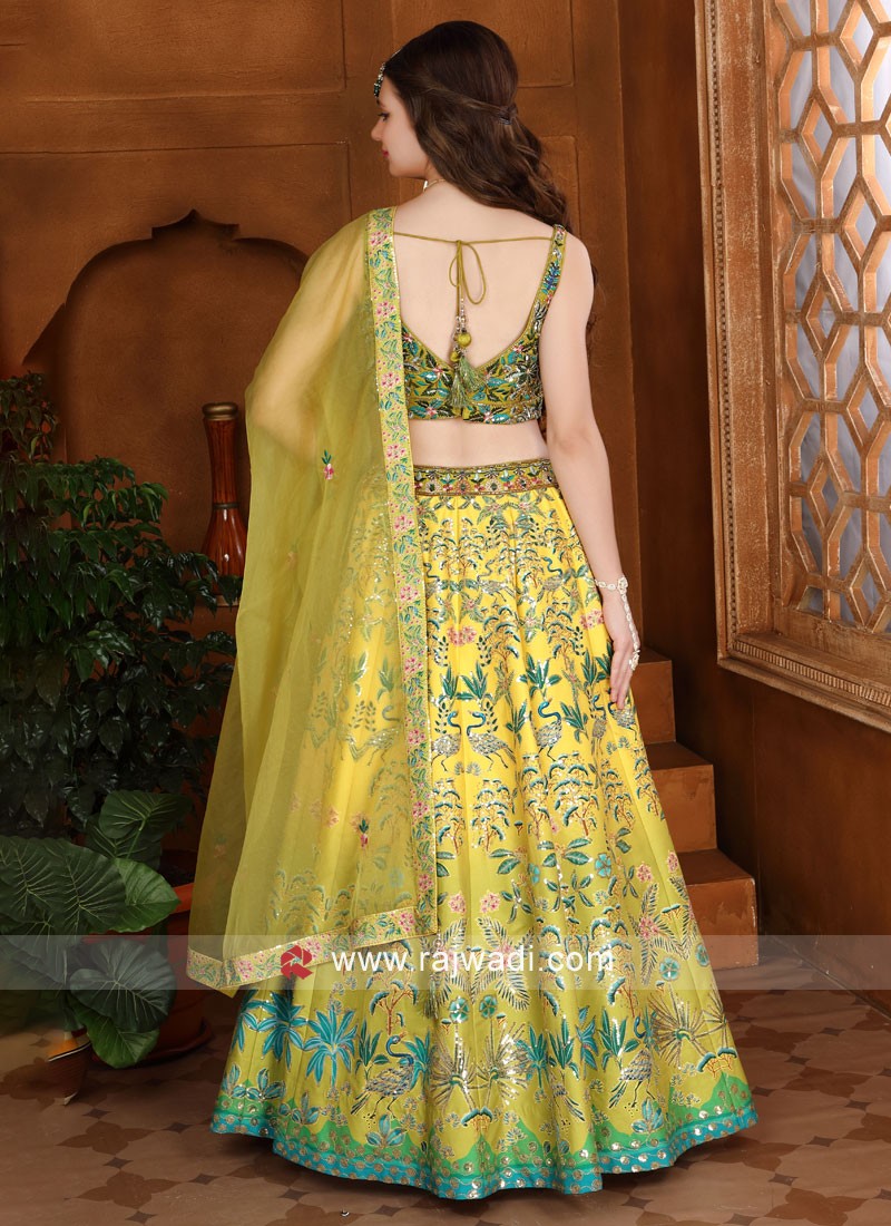 Raw Silk Parrot Green Lehenga Choli for Indian Bridal Wear | Indian bridal  wear, Indian bridal outfits, Indian bridal fashion