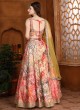 Multi Color Cotton Silk Lehenga Set With Fancy Print Work