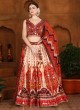 Cream Color Printed Cotton Silk Wedding Lehenga Choli