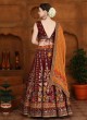 Maroon Festive Silk Lehenga Choli With Chiffon Dupatta