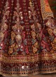 Maroon Festive Silk Lehenga Choli With Chiffon Dupatta