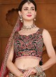 Pink And Peacock Blue Silk Designer Lehenga Choli