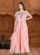 Designer Misty Rose Pink Indowestern Palazzo Suit