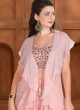 Designer Misty Rose Pink Indowestern Palazzo Suit