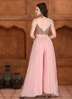 Designer Misty Rose Pink Indowestern Palazzo Suit
