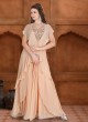 Cream Chiffon Indowestern Palazzo Suit with Ruffle Jacket