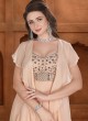 Cream Chiffon Indowestern Palazzo Suit with Ruffle Jacket