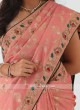 Peach Color Banarasi Shimmer Silk Saree