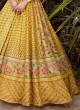 Floral Print Floor Lenght Anarkali Suit In Yellow
