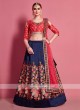 Navy Blue And Pink Lehenga Choli